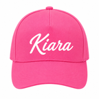AICA Personalised Name Flex Cap for Kids | Free Size | Gifts for Kids (DarkPink)