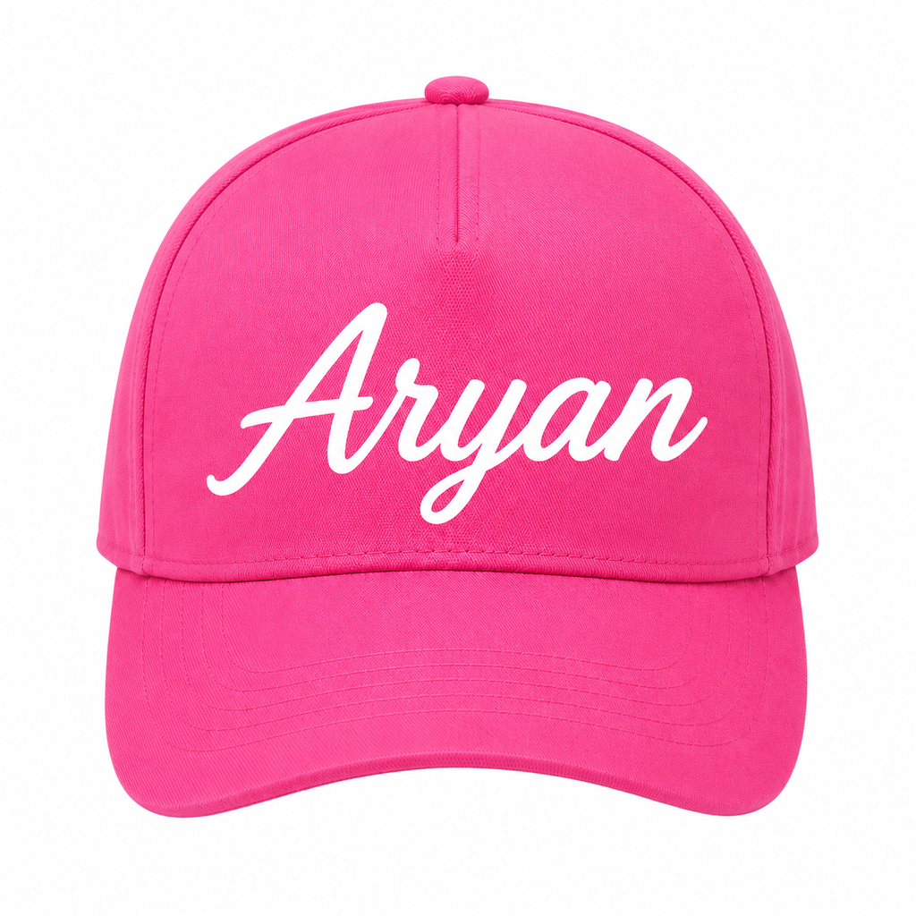 AICA Personalised Name Flex Cap for Kids | Free Size | Gifts for Kids (DarkPink)