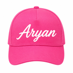 AICA Personalised Name Flex Cap for Kids | Free Size | Gifts for Kids (DarkPink)