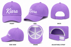 AICA Personalised Name Flex Cap for Kids | Free Size | Gifts for Kids (Lavender)