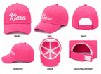 AICA Personalised Name Flex Cap for Kids | Free Size | Gifts for Kids (DarkPink)