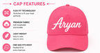 AICA Personalised Name Flex Cap for Kids | Free Size | Gifts for Kids (DarkPink)