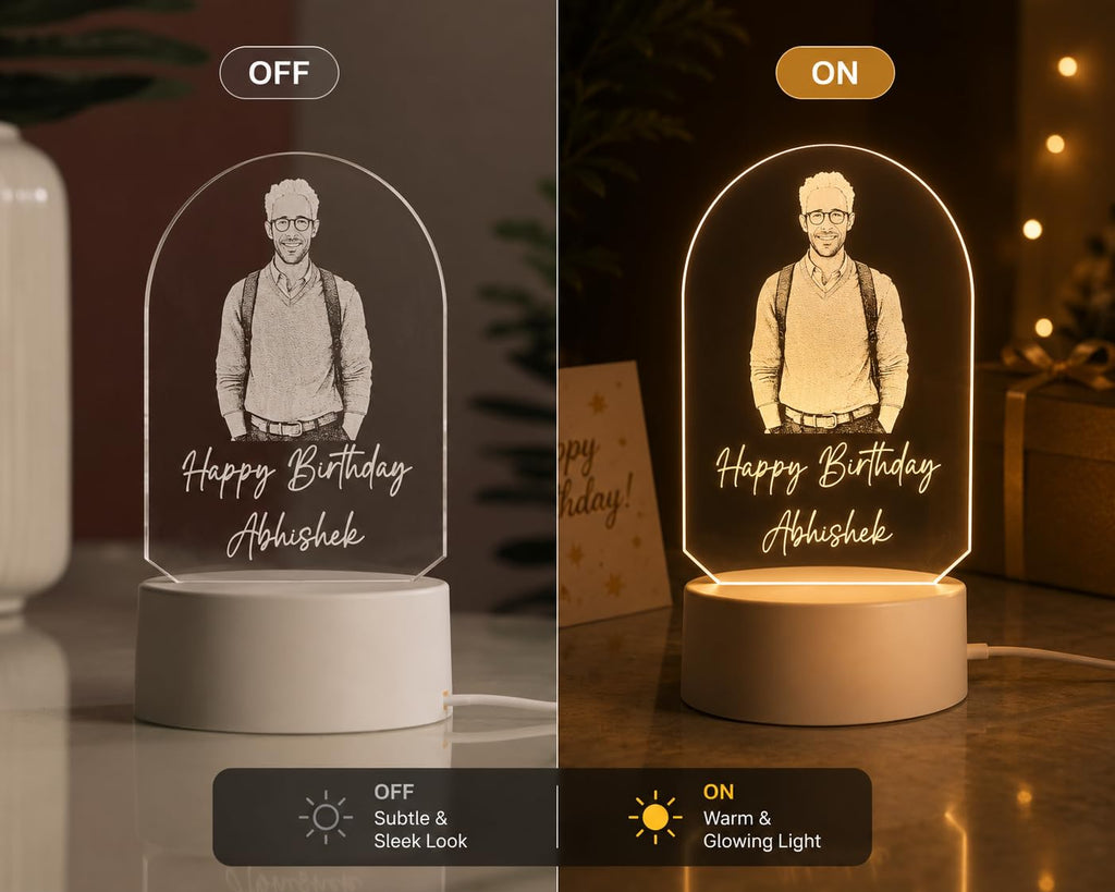 AICA Happy Birthday – Personalised Photo LED Lamp with Customised Message | Birthday Gifts for Man Husband Boyfriend Boy Dad Friend |Birthday Gift