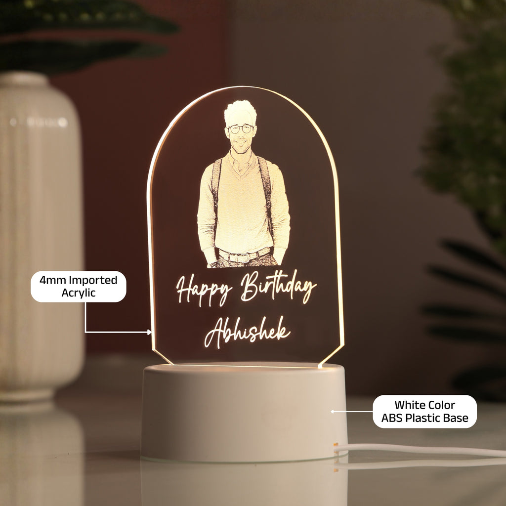 AICA Happy Birthday – Personalised Photo LED Lamp with Customised Message | Birthday Gifts for Man Husband Boyfriend Boy Dad Friend |Birthday Gift
