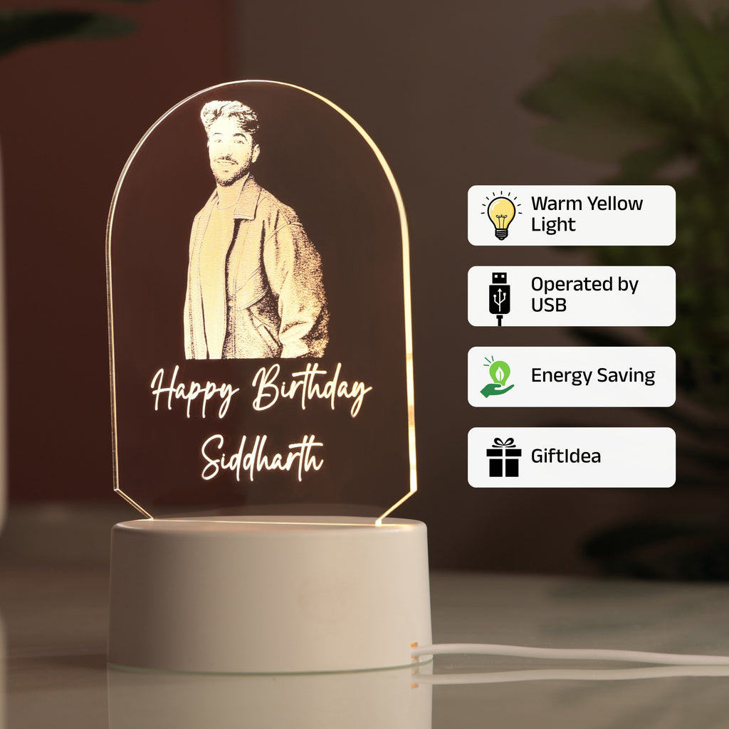 AICA Happy Birthday – Personalised Photo LED Lamp with Customised Message | Birthday Gifts for Man Husband Boyfriend Boy Dad Friend |Birthday Gift