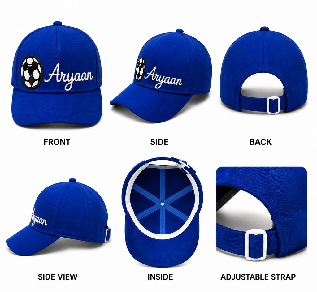 AICA Personalized Kids Cap with Custom Name & Patch | Adjustable Summer Hat for Boys & Girls | Stylish Children Cap for Travel, Birthday, Picnic, Outdoor Activities & Return Gifts