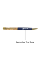 AICA Gifts Personalized Pens with Name Engraved I Golden Glitter Roller Ball Pen (Navy Blue)