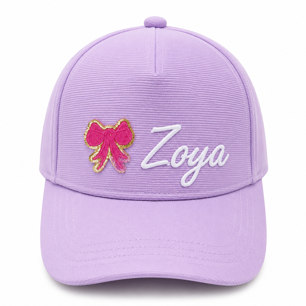 AICA Personalized Kids Cap with Custom Name & Patch | Adjustable Summer Hat for Boys & Girls | Stylish Children Cap for Travel, Birthday, Picnic, Outdoor Activities & Return Gifts