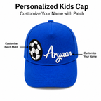 AICA Personalized Kids Cap with Custom Name & Patch | Adjustable Summer Hat for Boys & Girls | Stylish Children Cap for Travel, Birthday, Picnic, Outdoor Activities & Return Gifts