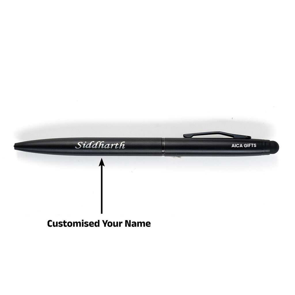 AICA Gifts Personalized Pens with Name Engraved (Black) Roller Ball Pen
