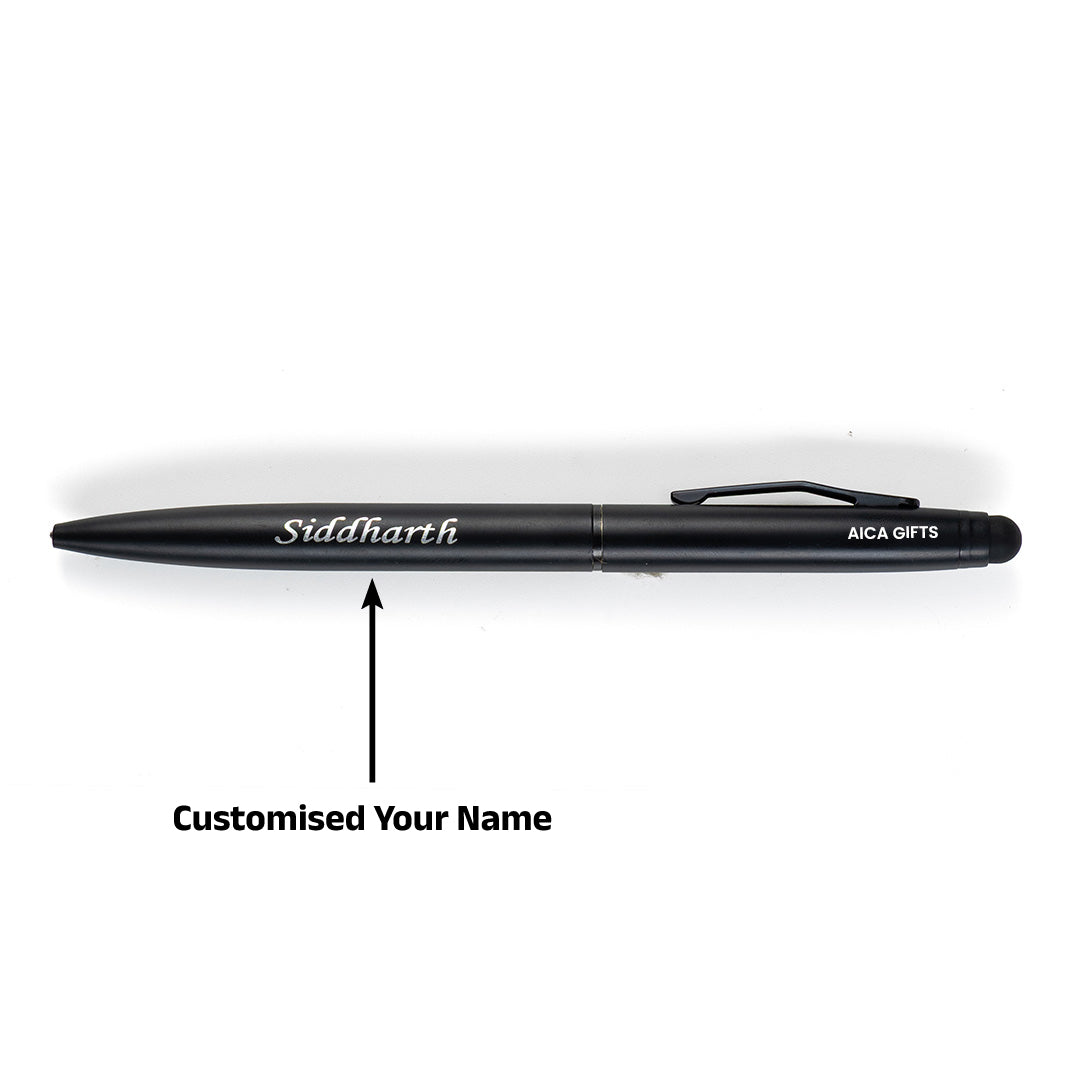 AICA Gifts Personalized Pens with Name Engraved (Black) Roller Ball Pen