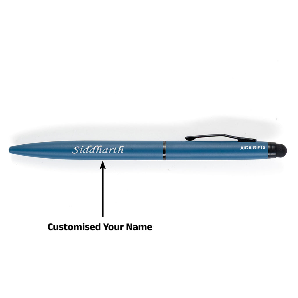 AICA Gifts Personalized Pens with Name Engraved Roller Ball Pen (Royal Blue)