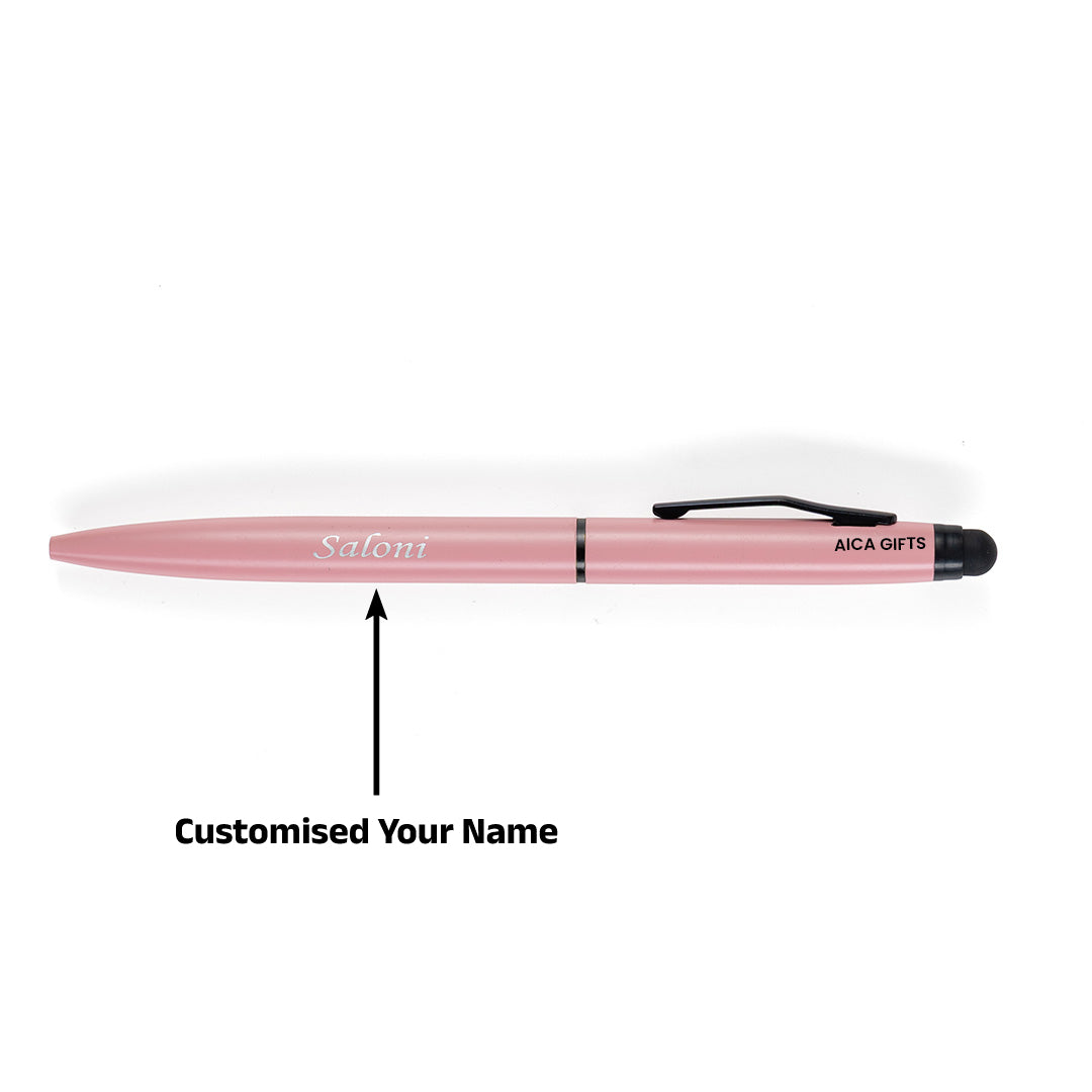AICA Gifts Personalized Pens with Name Engraved Roller Ball Pen (Nude Pink)