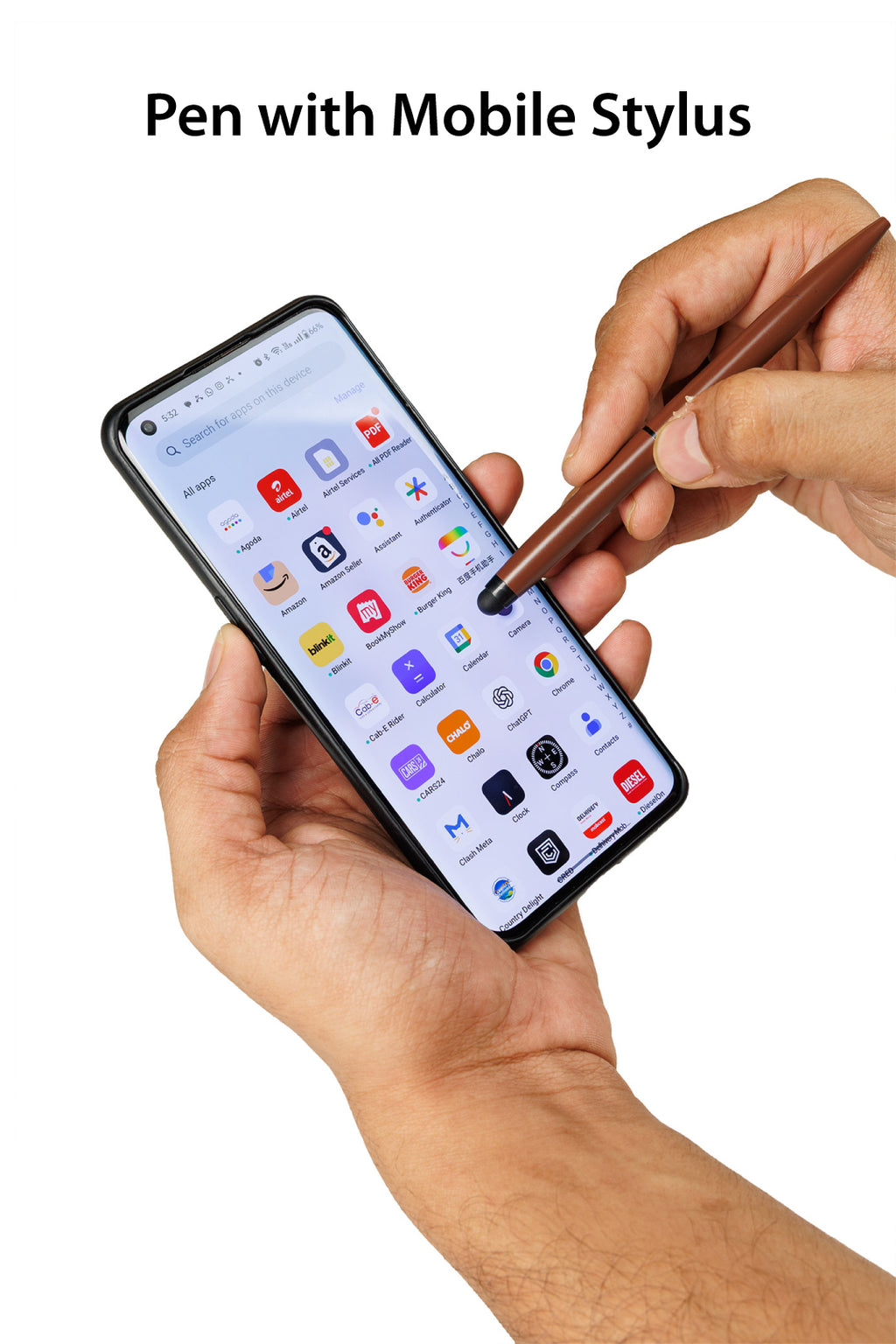 AICA Gifts Personalized Pens with Name Engraved Roller Ball Pen (Brown)