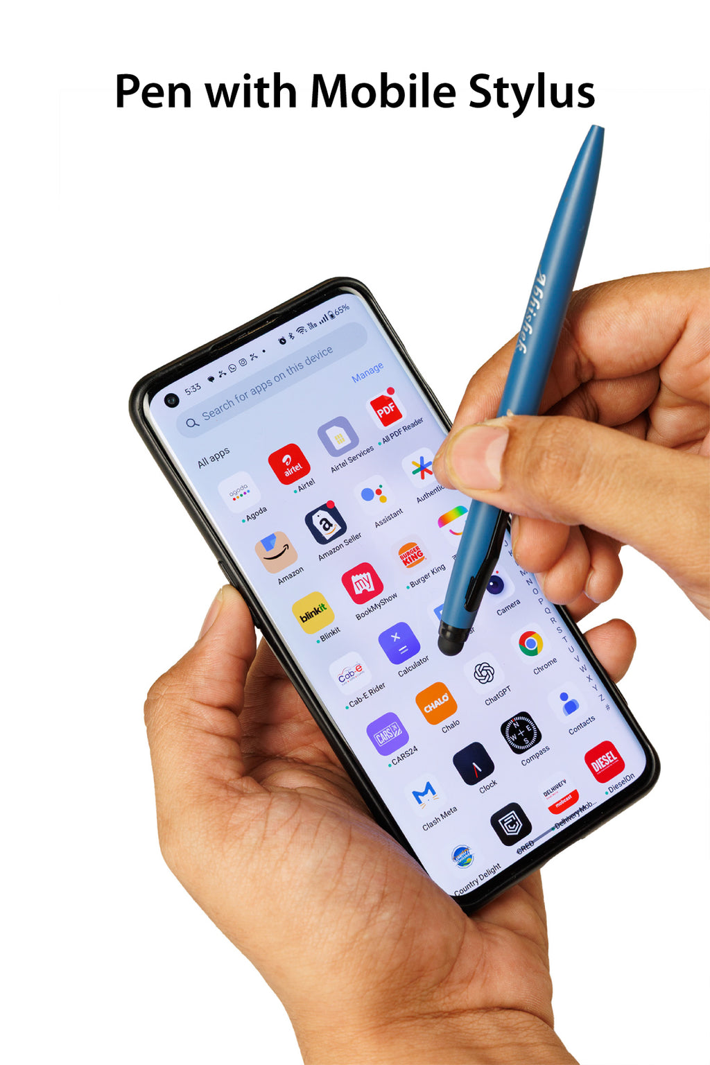 AICA Gifts Personalized Pens with Name Engraved Roller Ball Pen (Royal Blue)