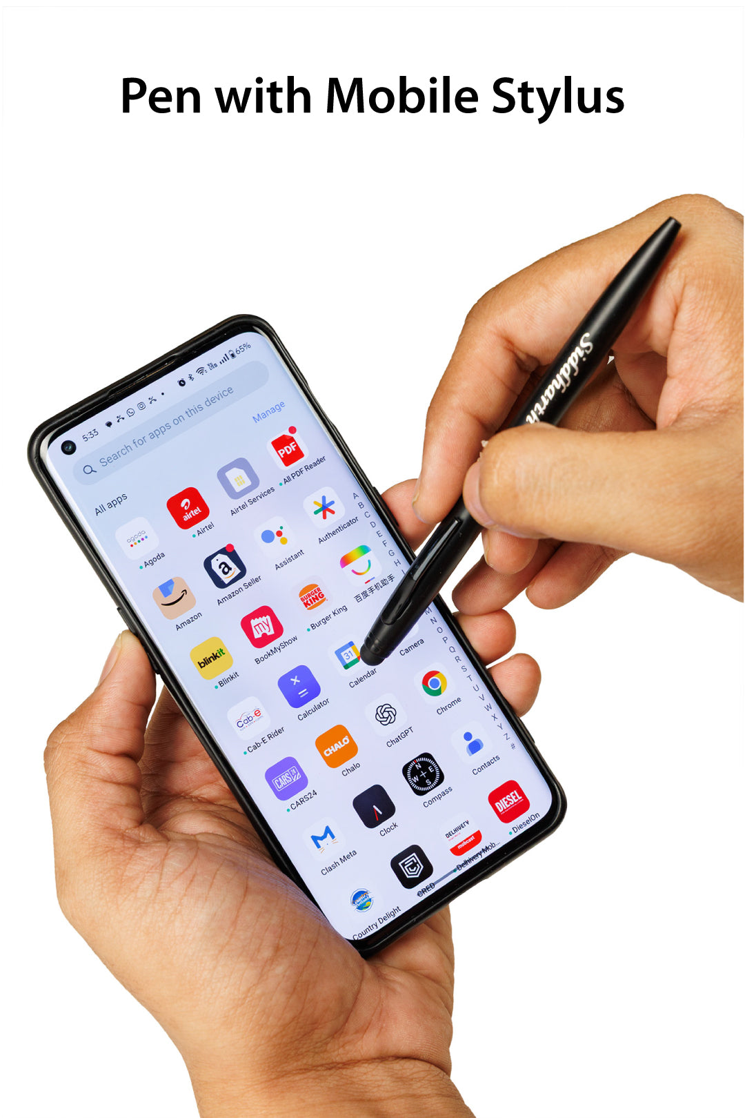 AICA Gifts Personalized Pens with Name Engraved (Black) Roller Ball Pen