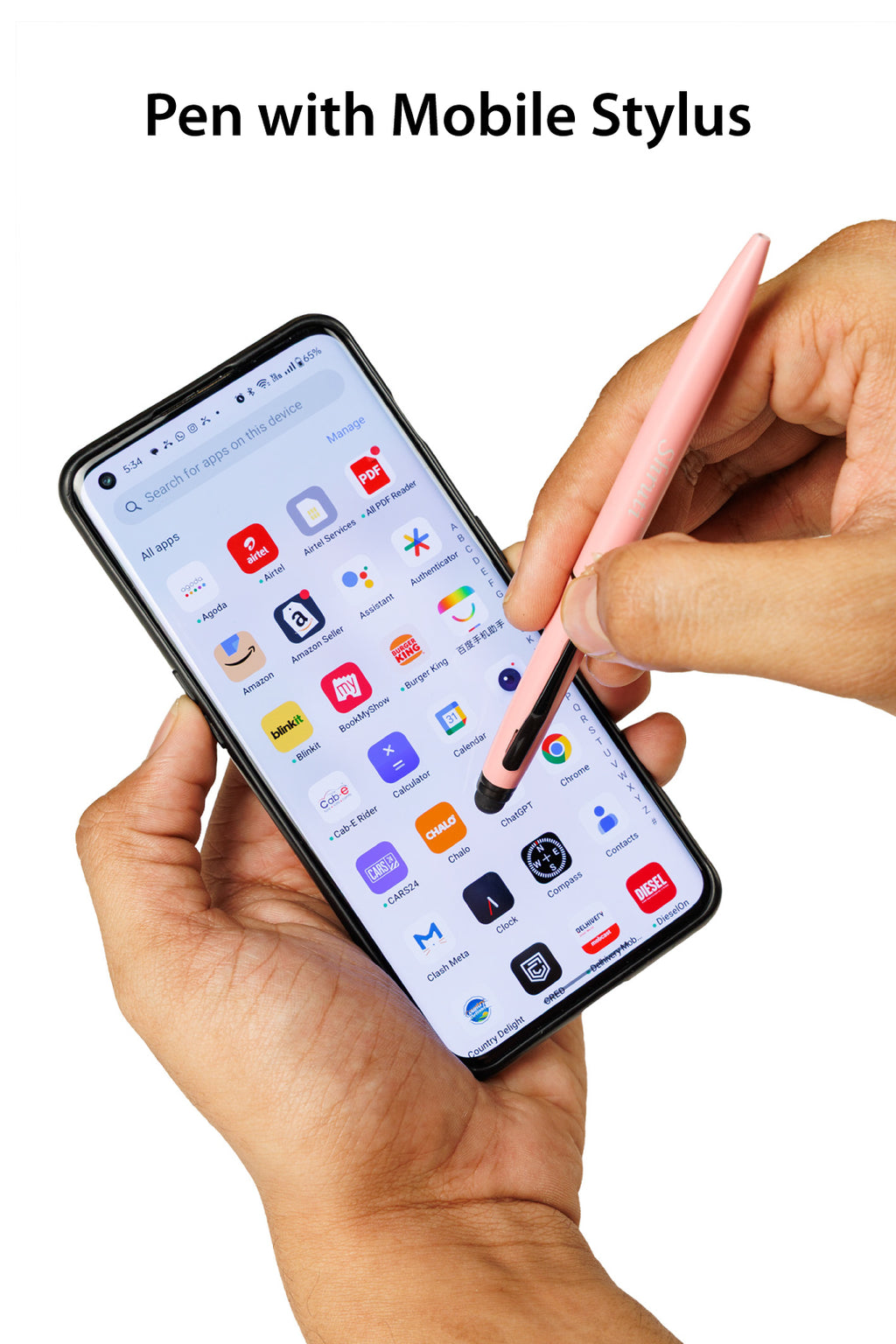 AICA Gifts Personalized Pens with Name Engraved Roller Ball Pen (Nude Pink)