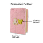 AICA Personalized Embroidery Patch Name Soft Fur Diary A5 Size 160 Pages (Pink) For Girls & Boys | Customized Cute Plush Personal Journal | Diary for Girls Aesthetic | Diary for Kids | Gifts for Girls
