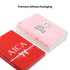 AICA Personalized Embroidery Patch Name Soft Fur Diary A5 Size 160 Pages (Pink) For Girls & Boys | Customized Cute Plush Personal Journal | Diary for Girls Aesthetic | Diary for Kids | Gifts for Girls