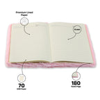 AICA Personalized Embroidery Patch Name Soft Fur Diary A5 Size 160 Pages (Pink) For Girls & Boys | Customized Cute Plush Personal Journal | Diary for Girls Aesthetic | Diary for Kids | Gifts for Girls
