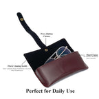 AICA Personalized Name & Charm Leather Travel 4pcs Gift Set Combo for Men & Women | Customized Travel Accessories Hamper | Gifts for Family and Friends | Gift for Girls & Boys (DarkBrown)
