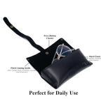 AICA Personalized Name & Charm Leather Travel 4pcs Gift Set Combo for Men & Women | Customized Travel Accessories Hamper | Gifts for Family and Friends | Gift for Girls & Boys (Black)