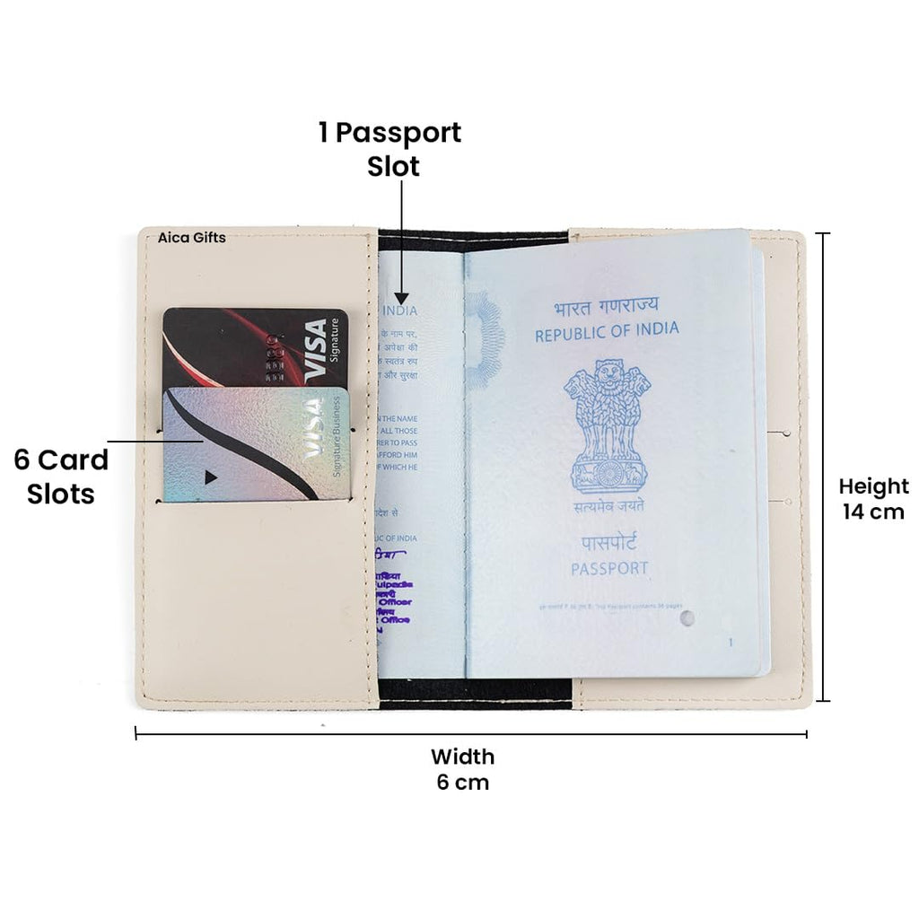 AICA Personalized Name & Charm Leather Travel 4pcs Gift Set Combo for Men & Women | Customized Travel Accessories Hamper | Gifts for Family and Friends | Gift for Girls & Boys (Cream)