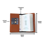 AICA Personalized Name & Charm Leather Travel 4pcs Gift Set Combo for Men & Women | Customized Travel Accessories Hamper | Gifts for Family and Friends | Gift for Girls & Boys (Tanbrown)