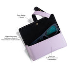 AICA Personalized Name & Charm Leather Travel 4pcs Gift Set Combo for Men & Women | Customized Travel Accessories Hamper | Gifts for Family and Friends | Gift for Girls & Boys (Purple)