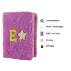 AICA Personalized Embroidery Patch Name Soft Fur Diary A5 Size 160 Pages (Purple) For Girls & Boys|Customized Cute Plush Personal Journal | Diary for Girls Aesthetic | Diary for Kids | Gifts for Girls