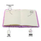 AICA Personalized Embroidery Patch Name Soft Fur Diary A5 Size 160 Pages (Purple) For Girls & Boys|Customized Cute Plush Personal Journal | Diary for Girls Aesthetic | Diary for Kids | Gifts for Girls
