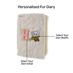 AICA Personalized Embroidery Patch Name Soft Fur Diary A5 Size 160 Pages (White) For Girls & Boys|Customized Cute Plush Personal Journal | Diary for Girls Aesthetic | Diary for Kids | Gifts for Girls