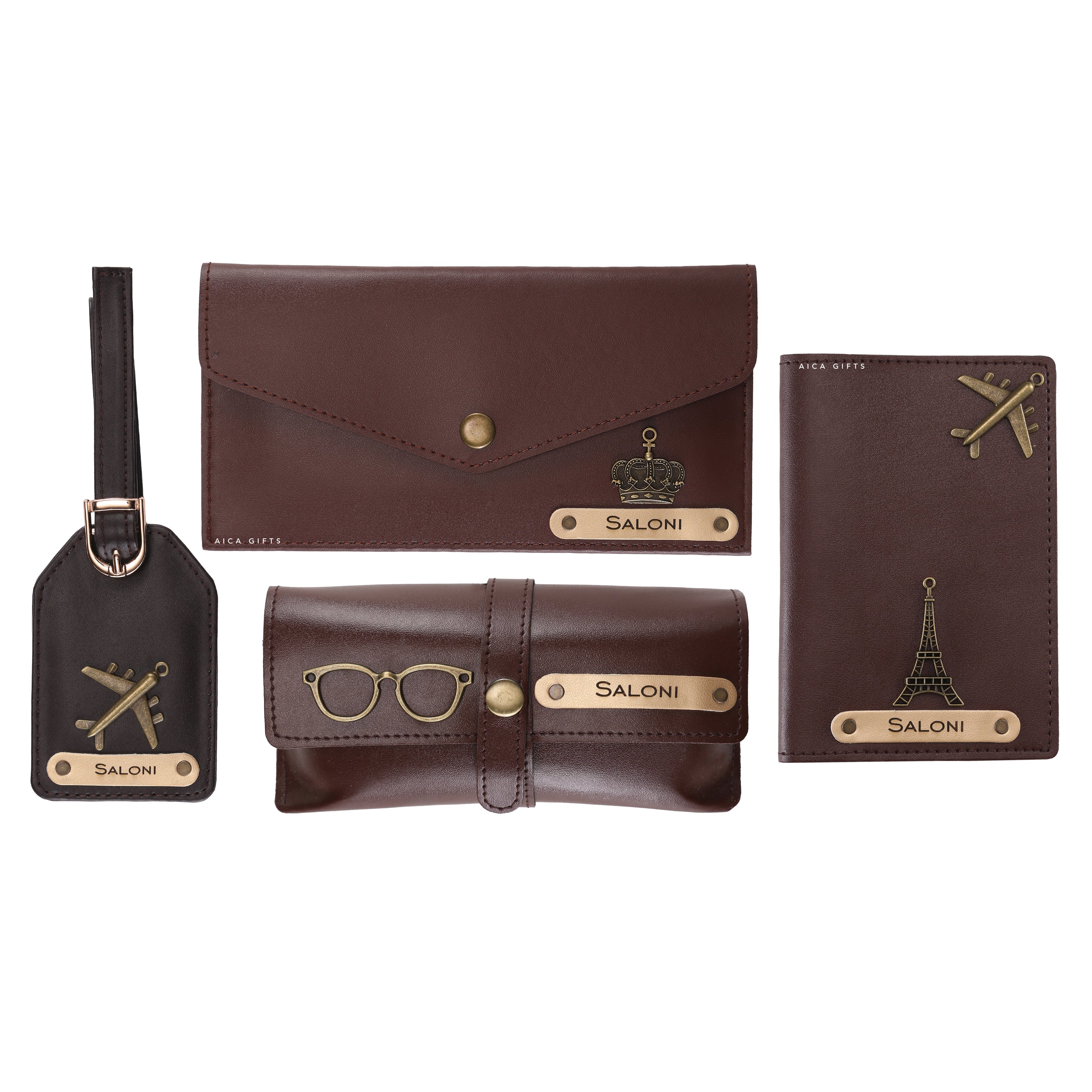 Personalised 4pcs Womens Combo Giftset (DarkBrown)