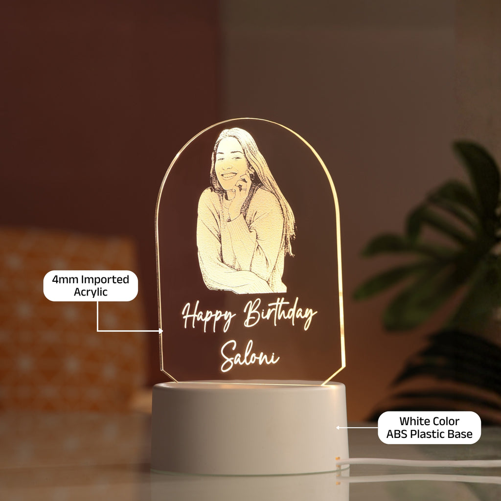AICA Happy Birthday – Personalised Photo LED Lamp with Customised Message | Birthday Gifts for Women Wife Girlfriend Girl Mom Friend |Birthday Gift