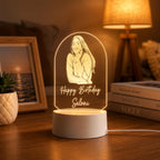 AICA Happy Birthday – Personalised Photo LED Lamp with Customised Message | Birthday Gifts for Women Wife Girlfriend Girl Mom Friend |Birthday Gift