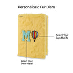 AICA Personalized Embroidery Patch Name Soft Fur Diary A5 Size 160 Pages (Yellow) For Girls & Boys|Customized Cute Plush Personal Journal | Diary for Girls Aesthetic | Diary for Kids | Gifts for Girls